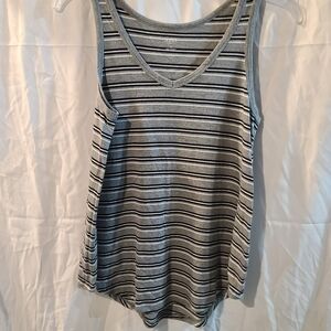 Striped Gray Sleeveless Top